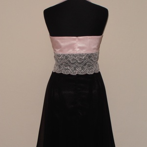 Rózsaszín-fekete csipkés alkalmiruha -  - Meska.hu