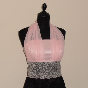 Rózsaszín-fekete csipkés alkalmiruha -  - Meska.hu