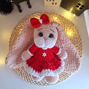 Horgolt nagyfülű nyuszi ünnepi ruhában - játék & sport - plüssállat & játékfigura - nyuszi - Meska.hu