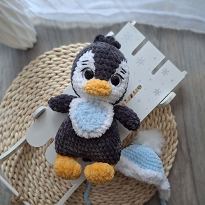 Horgolt pingvin- téli szettben - játék & sport - plüssállat & játékfigura - más figura - Meska.hu