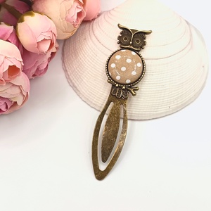 Baglyos, barna pöttyös könyvjelző - ékszer - ékszerszett - Meska.hu