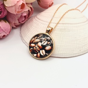 Antik arany nyaklánc � kávészemes lencsével - ékszer - nyaklánc - medál - Meska.hu