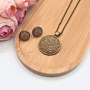 Antik bronz ékszerszett � csillogó arany lencsével - ékszer - ékszerszett - Meska.hu