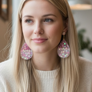 Anyák napi csipke fülbevaló � Hologramos szívekkel - Meska.hu