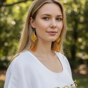 Nyári laza “boho” stilusú fülbevaló, Ékszer, Fülbevaló, Lógó fülbevaló, Ékszerkészítés, Könnyű, stílusos és igazi 'boho' életérzés. Mivel minden egyes darabot én magam raktam össze, limit..., MESKA