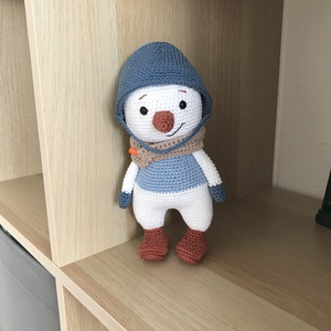horgolt hóember - karácsony - karácsonyi lakásdekoráció - karácsonyi manók, figurák - Meska.hu