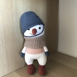 Horgolt hóember - karácsony - karácsonyi lakásdekoráció - karácsonyi manók, figurák - Meska.hu