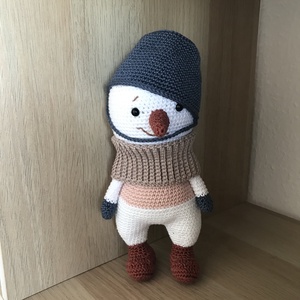 Horgolt hóember - karácsony - karácsonyi lakásdekoráció - karácsonyi manók, figurák - Meska.hu