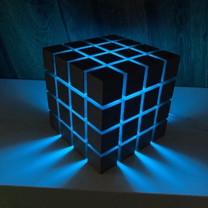 Rubik-kocka ihlette LED lámpa - kellékek & szerszámok - dekorációs kellékek - led-es fényfüzér - Meska.hu