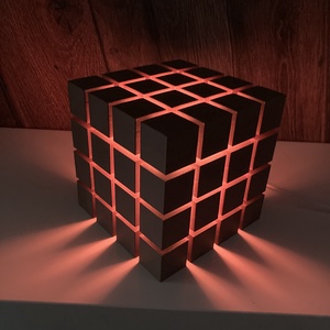 Rubik-kocka ihlette LED lámpa - kellékek & szerszámok - dekorációs kellékek - led-es fényfüzér - Meska.hu