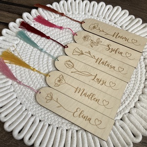 Egyedi, névre szóló fa könyvjelző  gravírozott mintával, Könyv & Zene, Könyvjelző, Gravírozás, pirográfia, MESKA