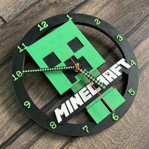 Minecraft falióra sötétben világító, Otthon & Életmód, Dekoráció, Fali és függő dekoráció, Falióra & óra, Mindenmás, MESKA