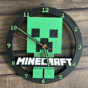 Minecraft falióra sötétben világító - otthon & életmód - dekoráció - fali és függő dekoráció - falióra & óra - Meska.hu