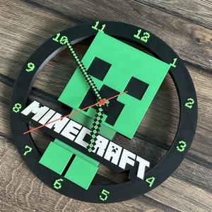 Minecraft falióra sötétben világító - otthon & életmód - dekoráció - fali és függő dekoráció - falióra & óra - Meska.hu