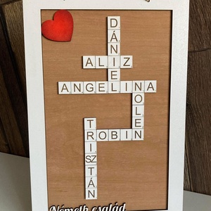 Családi szókirakó, Otthon & Életmód, Dekoráció, Kép & Falikép, 3d képek, Gravírozás, pirográfia, MESKA