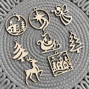 Fa karácsonyfa díszek, Karácsony, Karácsonyi lakásdekoráció, Karácsonyfadíszek, Gravírozás, pirográfia, MESKA