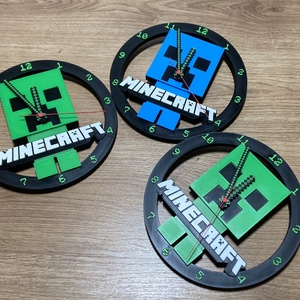 Minecraft falióra sötétben világító, Otthon & Életmód, Dekoráció, Fali és függő dekoráció, Falióra & óra, Mindenmás, MESKA