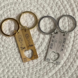 Szíves fém kulcstartó - Meska.hu