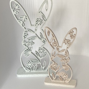 3D nyomtatott húsvéti nyuszi  � kőhatású, virágmintás dekoráció, Ünnepi díszek, dekorációk, Húsvéti díszek és dekorációk, Húsvéti ablakdíszek, Mindenmás, MESKA