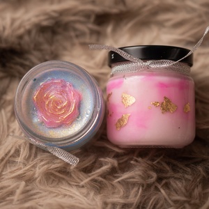 100ml Kézműves Gyertya Befőttes Üvegben � Rózsaszín Rózsa, Otthon & Életmód, Gyertya, illat, aroma, Gyertya, Gyertya-, mécseskészítés, MESKA