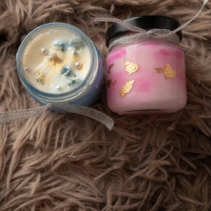 100ml Kézműves Gyertya Befőttes Üvegben � Rózsaszín Rózsa - otthon & életmód - gyertya, illat, aroma - gyertya - Meska.hu