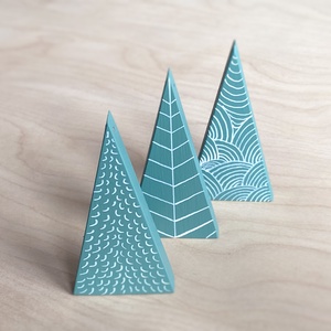 3 db fenyő háromszög dísz - mentatürkiz - Meska.hu