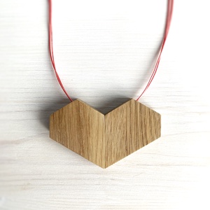 Szív fa medál - ékszer - nyaklánc - medál - Meska.hu