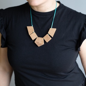 Geometrikus tölgyfa nyaklánc , Ékszer, Nyaklánc, Statement nyaklánc, Fémmegmunkálás, MESKA