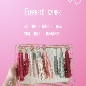 Makramé wristlet kulcstartó - táska & tok - kulcstartó & táskadísz - kulcstartó - Meska.hu