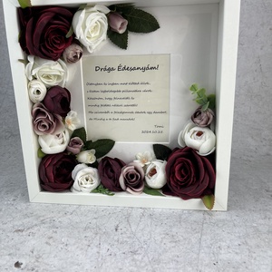 Szülőköszöntő ajándék képkeret, virág ajándék szülőköszöntő esküvőre - esküvő - emlék & ajándék - szülőköszöntő ajándék - Meska.hu