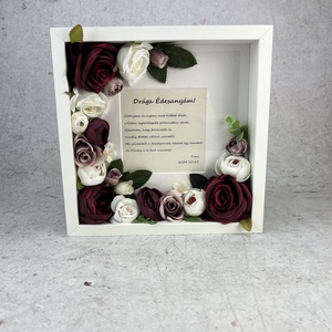 Szülőköszöntő ajándék képkeret, virág ajándék szülőköszöntő esküvőre, Esküvő, Emlék & Ajándék, Szülőköszöntő ajándék, Kötés, Mindenmás, MESKA