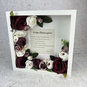 Szülőköszöntő ajándék képkeret, virág ajándék szülőköszöntő esküvőre - esküvő - emlék & ajándék - szülőköszöntő ajándék - Meska.hu