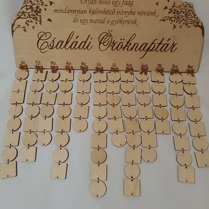 Családi naptár, Otthon & Életmód, Dekoráció, Fali és függő dekoráció, Falinaptár & Öröknaptár, Famegmunkálás, Gravírozás, pirográfia, MESKA
