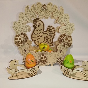 Húsvéti tojás tartó., Otthon & Életmód, Dekoráció, Asztal és polc dekoráció, Asztaldísz, Famegmunkálás, Gravírozás, pirográfia, MESKA