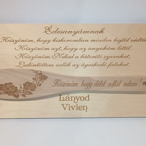 Fakanállal táblán., Esküvő, Emlék & Ajándék, Szülőköszöntő ajándék, Famegmunkálás, Gravírozás, pirográfia, MESKA