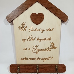 Kulcstartó , Otthon & Életmód, Dekoráció, Fali és függő dekoráció, Fali kulcstartó, Famegmunkálás, Gravírozás, pirográfia, MESKA