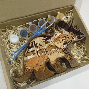 3D Dínó , Otthon & Életmód, Dekoráció, Kép & Falikép, 3d képek, Famegmunkálás, Gravírozás, pirográfia, MESKA