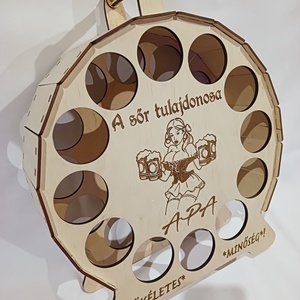 Sörtartó, Otthon & Életmód, Konyhafelszerelés, tálalás, Italos kellékek, Sörtartó, Famegmunkálás, Gravírozás, pirográfia, MESKA