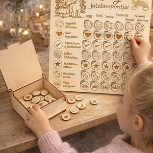 Jutalom pont gyüjtő tábla., Játék & Sport, Motivációs jutalomtábla, Famegmunkálás, Gravírozás, pirográfia, MESKA