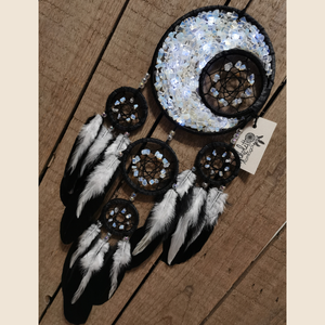 Opalit holdas, világító álomfogó - Nikolett Álomfogók - otthon & életmód - dekoráció - fali és függő dekoráció - álomfogó - Meska.hu