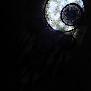 Opalit holdas, világító álomfogó - Nikolett Álomfogók - otthon & életmód - dekoráció - fali és függő dekoráció - álomfogó - Meska.hu