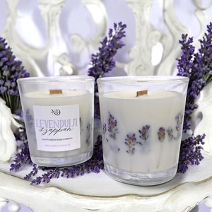 Levendula szappan illatú - Szójaviasz gyertya 190ml - Nikolett Dekor - otthon & életmód - gyertya, illat, aroma - gyertya - Meska.hu