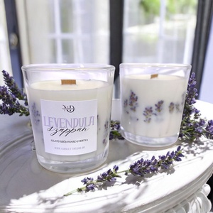 Levendula szappan illatú - Szójaviasz gyertya 190ml - Nikolett Dekor, Otthon & Életmód, Gyertya, illat, aroma, Gyertya, Gyertya-, mécseskészítés, MESKA