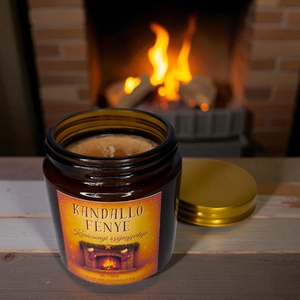 Kandalló fénye karácsonyi szójaviasz gyertya - 120ml - Nikolett Dekor - Meska.hu
