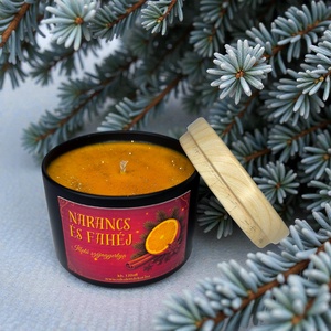 Narancs és fahéj illatú szójaviasz gyertya - 120ml - Nikolett Dekor - Meska.hu