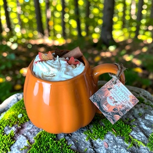 Pumpkin spice latte, Sütőtök fűszeres latte illatú szójagyertya  - Nikolett Dekor, Otthon & Életmód, Gyertya, illat, aroma, Gyertya, Gyertya-, mécseskészítés, Termékeimet több helyen hirdetem így előfordulhat, hogy valamelyik elfogy készletről. Ha így alakul..., MESKA