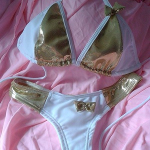 Arany-fehér bikini - ruha & divat - női ruha - top - Meska.hu