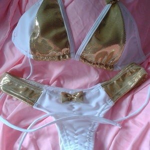 Arany-fehér bikini - ruha & divat - női ruha - top - Meska.hu