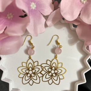 Lótuszvirág fülbevaló - ékszer - fülbevaló - lógó fülbevaló - Meska.hu