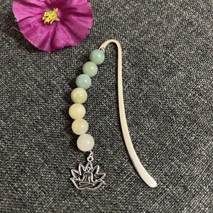 Ásványgyöngy lótusz lótuszvirág könyvjelző - könyv & zene - könyvjelző - Meska.hu